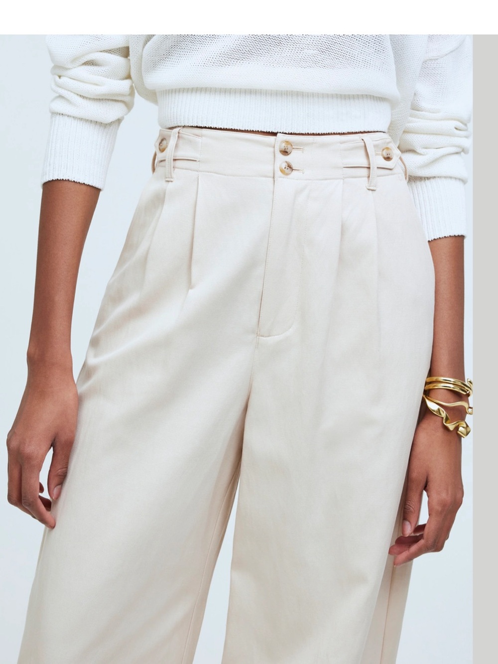 Harlow Wide-Leg Pant in Beige - Picture 4 of 7